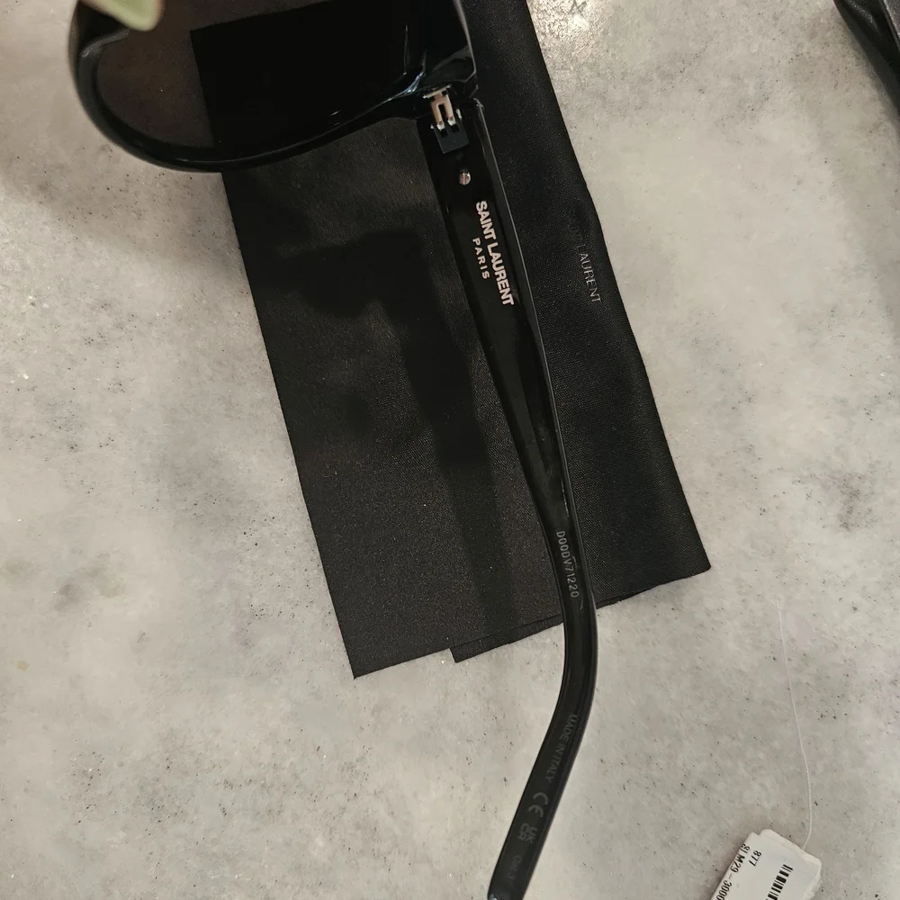 Saint Laurent Black Sunglasses with Gold Accent Cat Eye - Picture 8 of 10